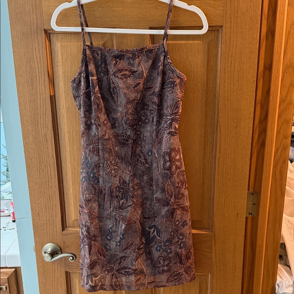 Floral brown Spaghetti Strap Dress